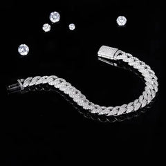 10mm Premium Sterling Silver Moissanite Iced Cuban Chain (Made to Order)