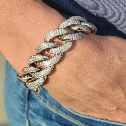 Premium Woman's Iced 18mm Cuban Bracelet