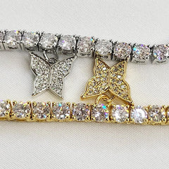Butterfly Tennis Necklace Gold - 4mm