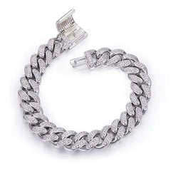 12mm Premium Sterling Silver Moissanite Iced Cuban Chain (Made To Order)