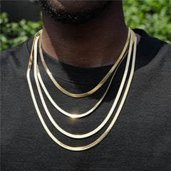 Herringbone Chain 18k Gold