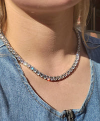 Square Cut Premium Tennis Necklace - 5mm