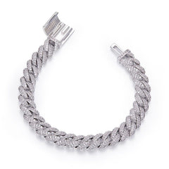 10mm Premium Sterling Silver Moissanite Iced Cuban Chain (Made to Order)