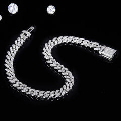 6mm Premium Sterling Silver Moissanite Iced Cuban Chain (Made To Order)