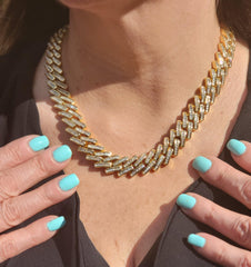 Premium 15mm Baguette Straight Edge Cuban Necklace *Limited Edition*