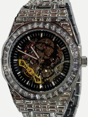 DiamondWave Fully Iced Baggett White Gold Watch