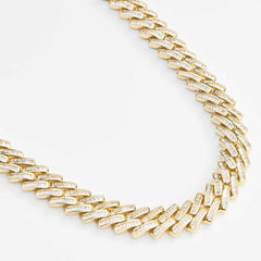 Premium 15mm Baguette Straight Edge Cuban Necklace *Limited Edition*