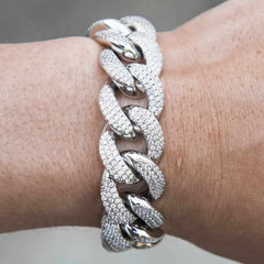 Premium Woman's Iced 18mm Cuban Bracelet