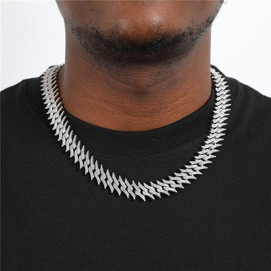 15mm Premium Iced Spiked Cuban Chain