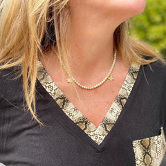 Butterfly Tennis Necklace Gold - 4mm