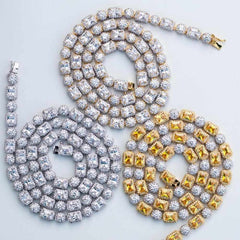 Premium Emerald & Round Cut Tennis Necklace