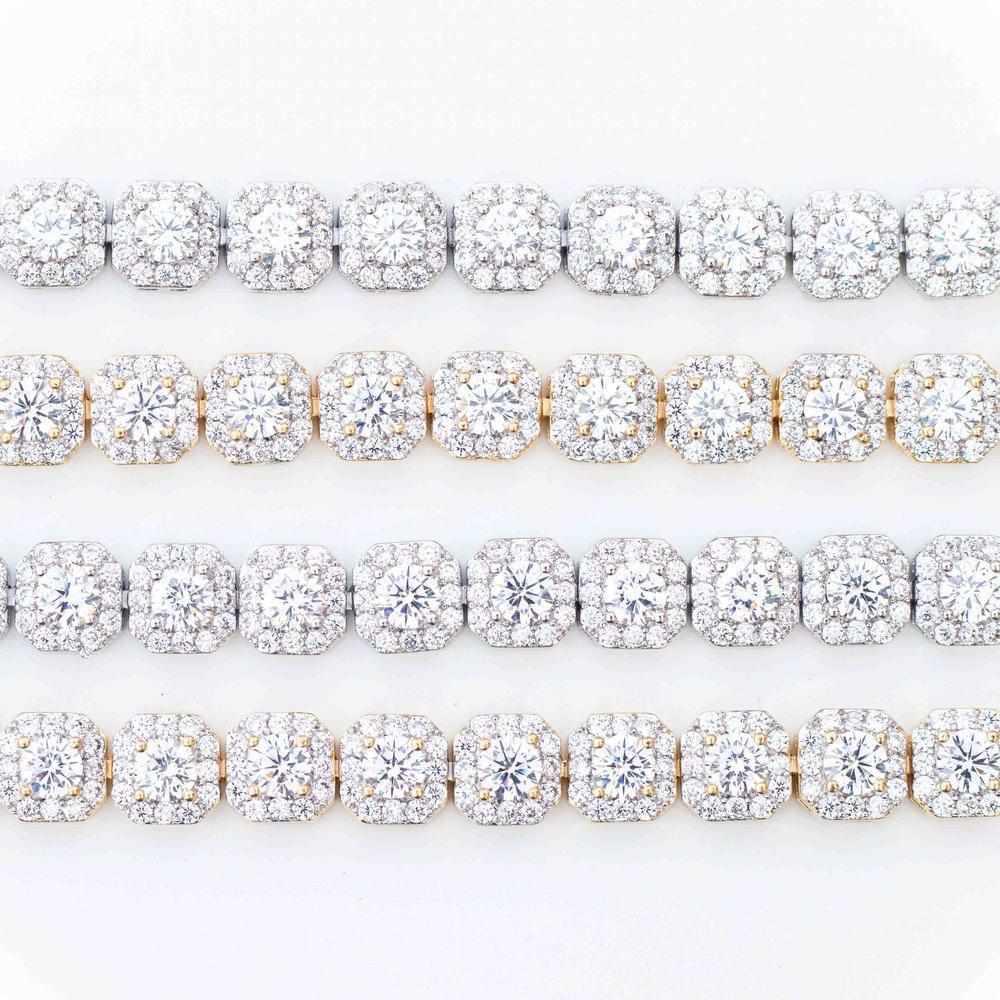 Premium Square Cluster Tennis Chain - The Gifted Few