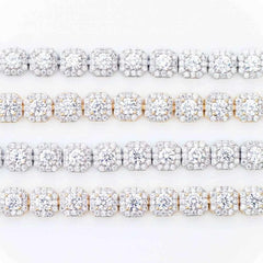 Premium Square Cluster Tennis Necklace