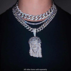Cuban Bail Large Premium Multi Stone Jesus Piece - The Gifted Few