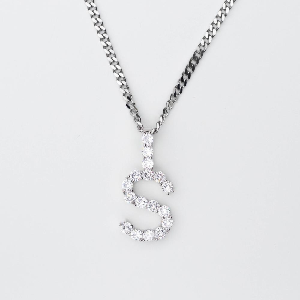 A-Z Custom Solitaire Initial Letter Pendant - The Gifted Few