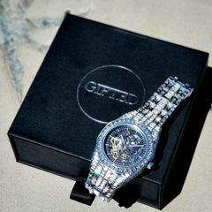 DiamondWave Fully Iced Baggett White Gold Watch