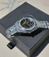 DiamondWave Fully Iced Baggett White Gold Watch