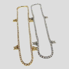 Butterfly Tennis Necklace White Gold - 4mm