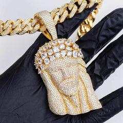 Cuban Bail Large Premium Multi Stone Jesus Piece - The Gifted Few