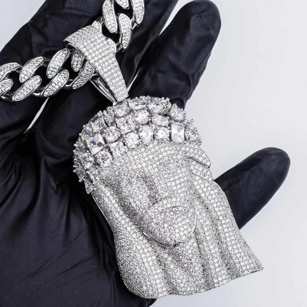 Cuban Bail Large Premium Multi Stone Jesus Piece - The Gifted Few