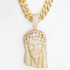Cuban Bail Large Premium Multi Stone Jesus Piece - The Gifted Few