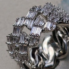 Premium Iced Baggett Cuban Ring