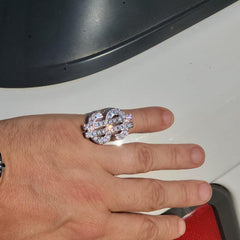 Dollar Sign Fully Iced Ring
