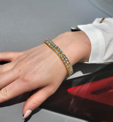 2 Row Iced Ladies Tennis Bracelet