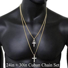 Iced Ankh + Cross Set - The Gifted Few