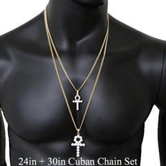 Iced Ankh + Stone Ankh Set - The Gifted Few