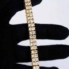 2 Row Iced Ladies Tennis Bracelet