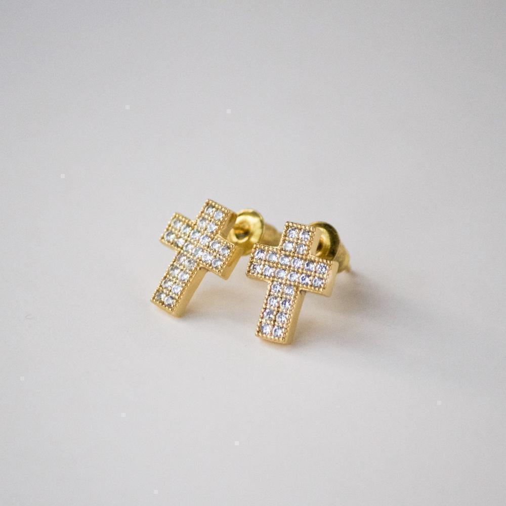 Iced Cross Earrings - The Gifted Few