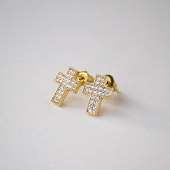Iced Cross Earrings - The Gifted Few