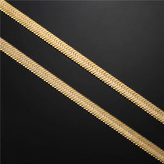 Herringbone Necklace 18k Gold