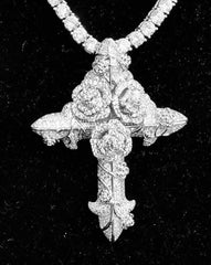 Premium Iced Rose Cross - Large