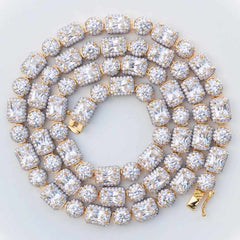 Premium Emerald & Round Cut Tennis Necklace