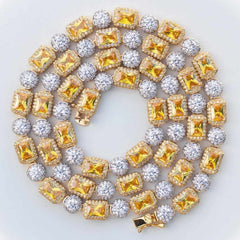 Premium Emerald & Round Cut Tennis Necklace