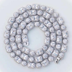 Premium Emerald & Round Cut Tennis Necklace