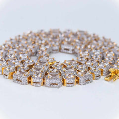 Premium Emerald & Round Cut Tennis Necklace