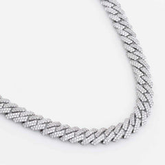 Premium Iced Straight Edge Cuban Necklace - 12mm