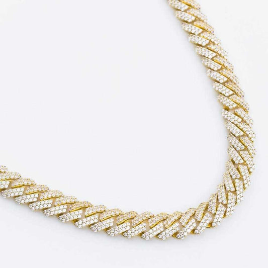 Premium Iced 12mm Straight Edge Cuban Chain - The Gifted Few