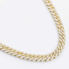 Premium Iced Straight Edge Cuban Necklace - 12mm