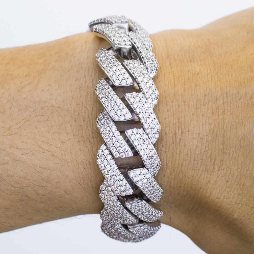 Premium Iced 18mm Straight Edge Cuban Bracelet - The Gifted Few