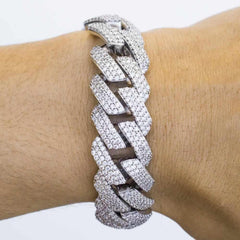 Premium Iced 18mm Straight Edge Cuban Bracelet - The Gifted Few