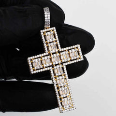 Premium Iced Baguette & Round Cut Cross - - The Gifted Few
