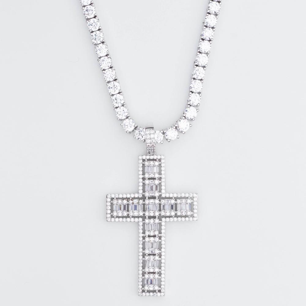 Premium Iced Baguette & Round Cut Cross - - The Gifted Few
