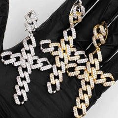 Premium Iced Cuban Cross - (Gold/White Gold/Two-Tone) - The Gifted Few