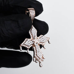 Premium Iced Layered Dripping Cross - The Gifted Few