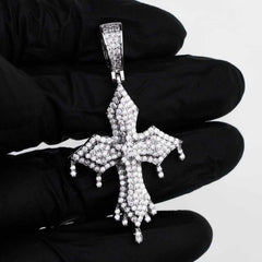Premium Iced Layered Dripping Cross - The Gifted Few