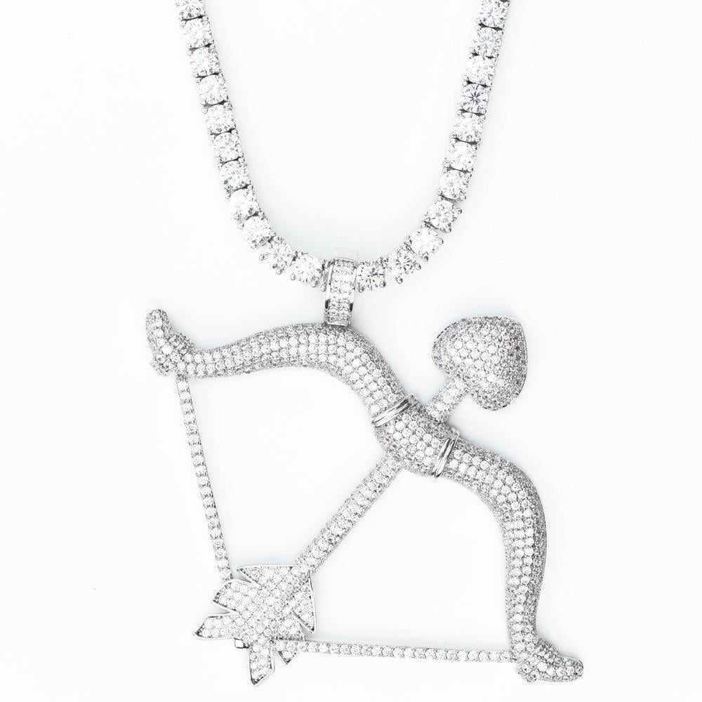 Premium Iced Two-Tone Heart Bow and Arrow - (Gold/Rose Gold) - The Gifted Few